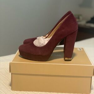 Michael Kors Plum Sabrina Suede Pumps